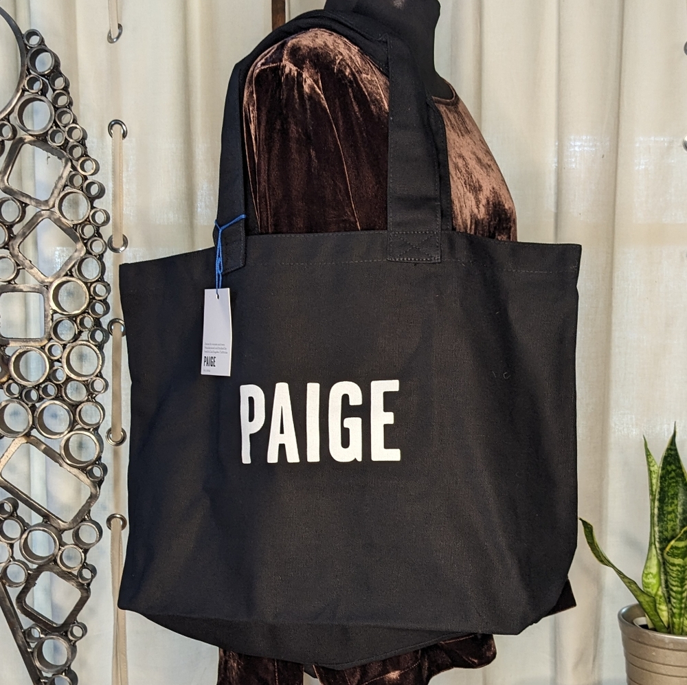 NWT Paige black canvas tote bag